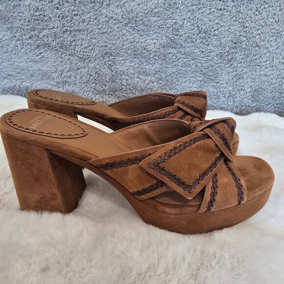Antonio Melani Cora Suede Knotted Platform Sandals Women's Size 10 NEW 70s Vibe - Picture 4 of 9